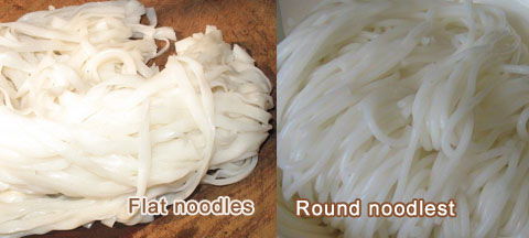 Round noodles and flat noodles of Guilin rice noodles in legend